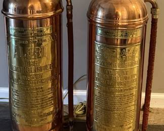 ANTIQUE BRASS FIRE EXTINGUISHERS