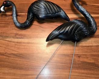 DAN FEATHERSTONE HALLOWEEN BLOW MOLD BLACK FLAMINGOS