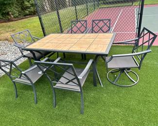 Patio table set - 8 chairs