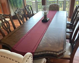 Formal dining table with extensions