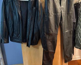 Leather Coat; leather pants