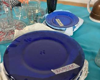 Hand blown Conalt Plates