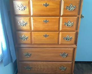 5 Drawer Large Wooden Dresser