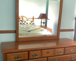 Early Colonial Style Dresser with Mirror