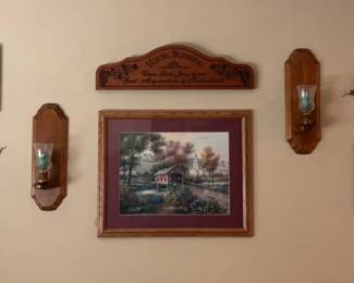 Wood Sconces, Wall Decor Framed Portraits