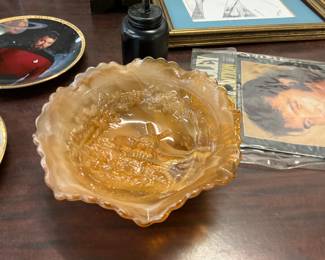 Imperial Slag Glass Ruffled Bowl