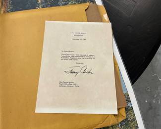 1980 White House Letter Signed by Jimmy Carter