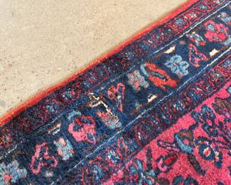 This lot features an antique Persian Hamadan rug that measures, 74” x 40”. Minor wear or “patina” throughout with a few small cuts/holes shown in photos.
