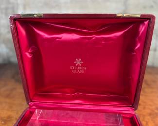 “Monument Valley”, an incredible crystal sculpture designed by Bernard X. Wolff for Steuben circa 1984. Comes in a stunning red presentation case, along with papers and documentation. This sculpture measures, 6.5” H x 8.75” W. 
