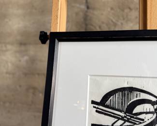 "Intrusion", a limited edition hand-signed black and white woodcut print by listed artist, Werner Drewes. Professionally framed and measures in frame, 25” H x 20.25” W. Werner Drewes was born in Canig, Germany, and began studying art in 1920 at the Stuttgart School of Architecture. A year later he transferred to the Stuttgart School of Arts and Crafts. From 1921 to 1922, he studied with Paul Klee, Johannes Itten, and Oskar Schlemmer at the Bauhaus in Weimar.
