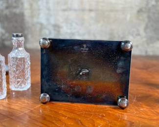 This lot features an antique cruet that appears to be made in the 19th century with six (6) misc. bottles, three of which appear to have silver accents to them. This cruet measures, 10” H x 7.5” W x 5.5” D.
