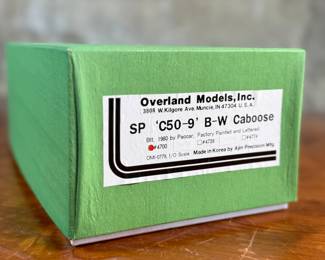 This lot features an Overland Models O Scale Brass SP ‘C50-9’ B-W Caboose. Built in Korea by Ajin Precision Mfg. Comes in original packaging.
