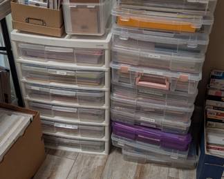 Bins of construction and decorative paper