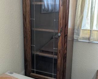 Vintage Side Cabinet with glass & storage