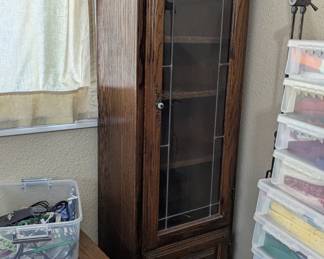 Vintage Side Cabinet with glass and storage