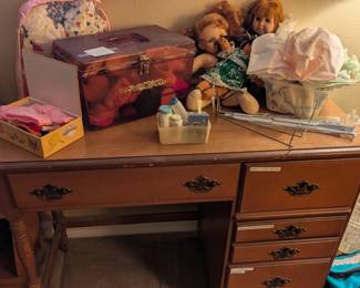 Vintage Desk and Dolls