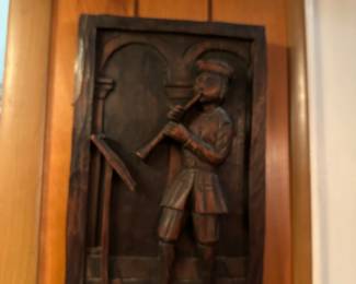 Black Forest hand carved wood plaque