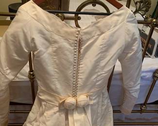Satin Wedding Dress w/ Trail