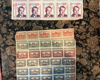 1972 Nixon Cinderella Stamps; Also have cancelled US, France, Belgium & other 1900-1940's + stamps