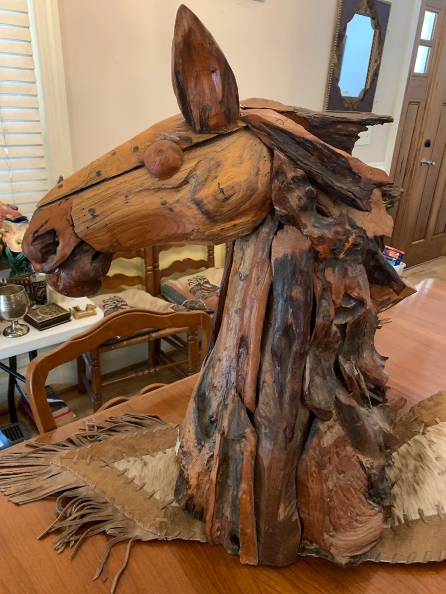#1	drift wood horse head 28 inches tall handmade	 $175.00 			
