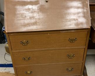 #146 drop front desk with 3 drawers 30x16x39 $45.00