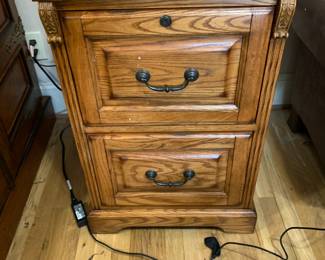 #46 oak filing cabinet 2 doors letter size 21x25x32 $125.00