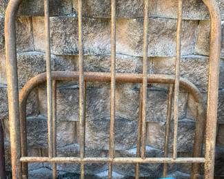 #212 Twin Cast Iron Rusty Headboard/Footboard - has no siderails $20.00