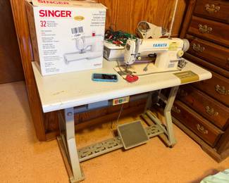 #348 Misc. - Barn Yamata Commercial Sewing Machine (for leather on a Metal Table - 47x21x32) $400.00