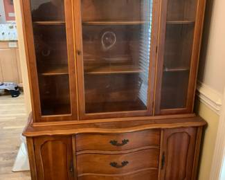 #4 French provincial China cabinet 3 drawers 3 doors 48x16x71 $125.00
