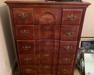#292 5 Drawer Curved Front Chest of Drawers - 36x18x50 - Upstairs you move $125.00