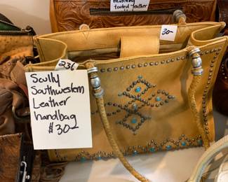 #236 Scully Southwestern Leather Handbag $30.00