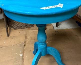 #151 round aqua painted round 21x30 $65.00