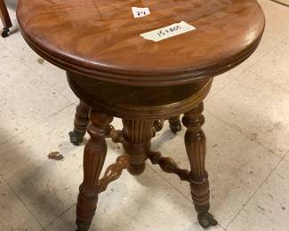 #84 piano stool with ball and claw feet 15x20 $40.00
