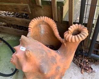 #195 Terra cotta Shell Pot - 17" Tall $25.00