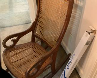#280 Wood Cane Seat and Back Rocker $65.00