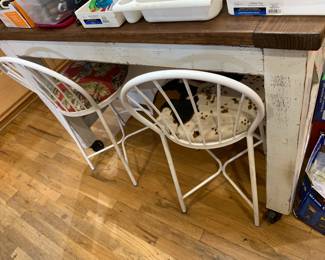 278 Farmhouse Rolling Wood w/Natural Wood Top Kitchen Island - 50x30x36 w/two drawers $400.00