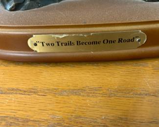 #64 Montana lifestyle 2 trails turns 1 road man and women metal 12 tall $90.00