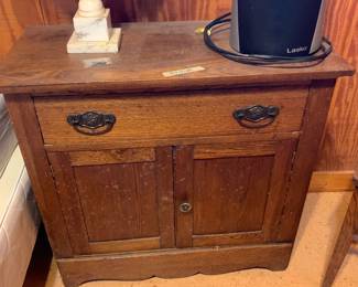 #341 Oak Wood Bedside Table w/1 drawer & 2 doors 31x15x28 $75.00