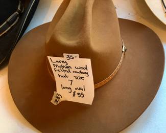#282 Larry Mahan Wool Felted Cowboy Hat Size 7 Long Oval $35.00