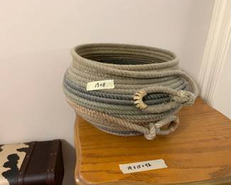 #58 rope basket 13 x 8 $25.00