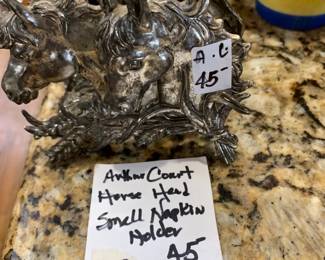 #270 Arthur Court Horse Heard Small Napkin Holder $45.00