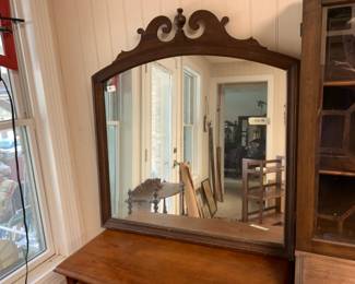 #73 wall mirror (shown on chest) 33x36 $25.00