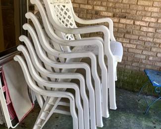 #186 Set of 5 Plastic Stacking Chairs $25.00