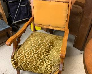 #87 as is Eastlake chair missing fabric $25.00