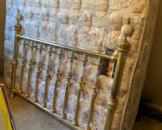 #295 Queen Brass Headboard /Beauty Rest w/Hollywood Frame $125.00