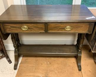 #152 2 drawer drop leaf table 40x19x30 $75.00