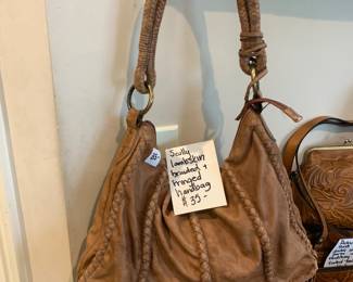 #232 Scully Lambskin Braided & Fringed handbag $35.00