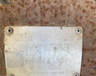 #197 Brinkmann Cast Iron Smoker w/side hopper on Wheels (as is condition) $40.00