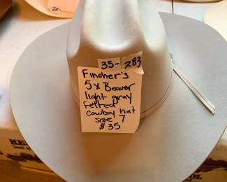 #283 Flncher's 5X Beaver Light Gray Felted cowboy Hat size 7 $35.00