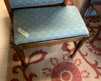 #80 stool with blue fab top 21x14x15 $25.00